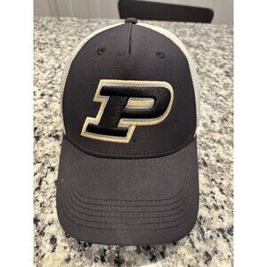 Purdue Boilermakers NCAA Black White Legacy Snapback Trucker Hat New